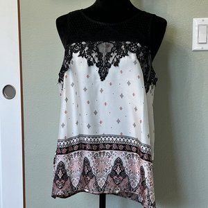 Maurices Silk Lace Tank Top, Size Large